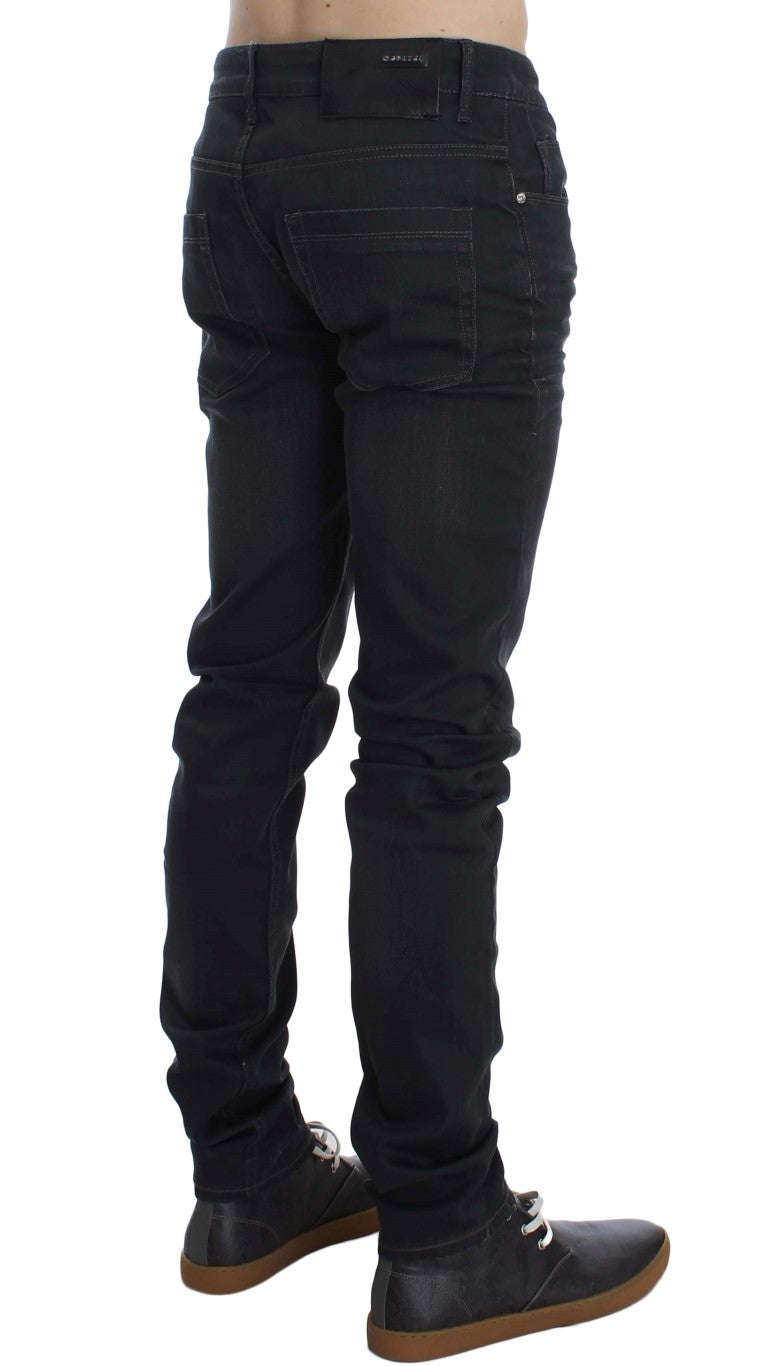Acht Sleek Gray Slim Fit Moški vrhunski džins