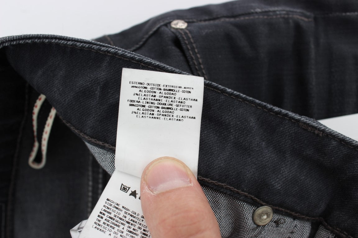 Acht Sleek Gray Slim Fit Moški vrhunski džins