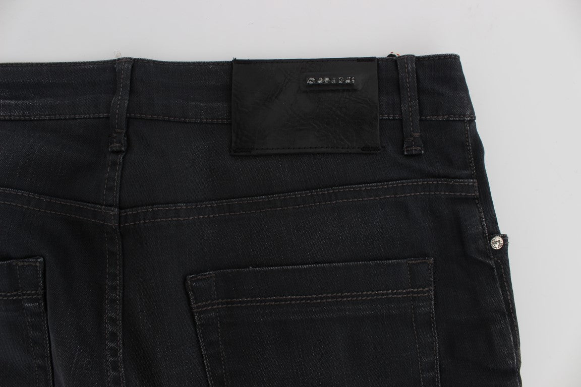 Acht Sleek Gray Slim Fit Moški vrhunski džins
