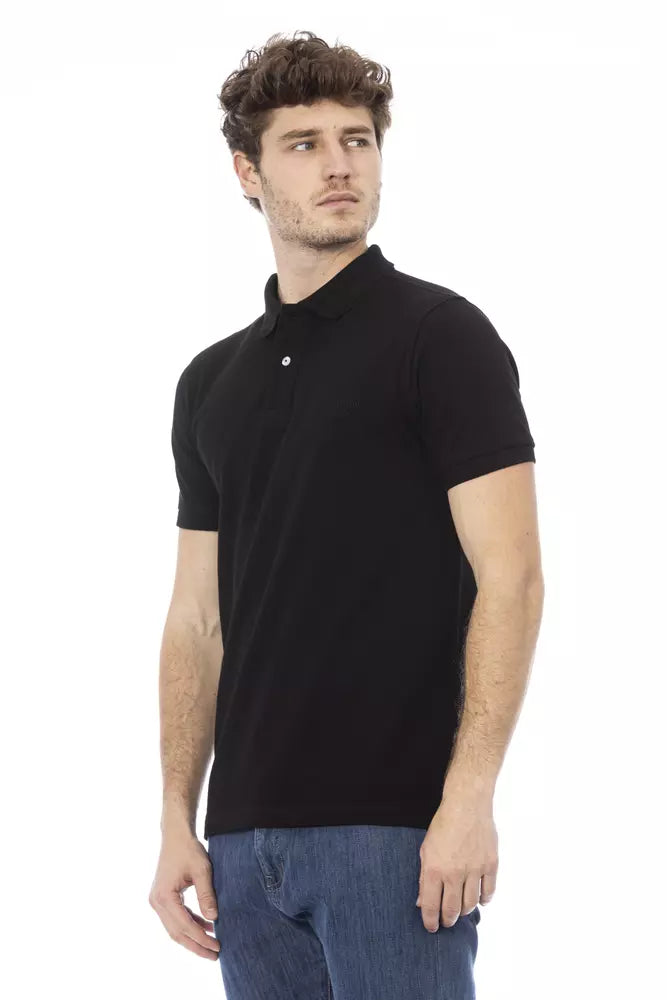 Baldinini Trend Črna bombažna moška polo majica