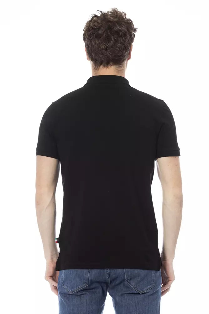 Baldinini Trend Črna bombažna moška polo majica