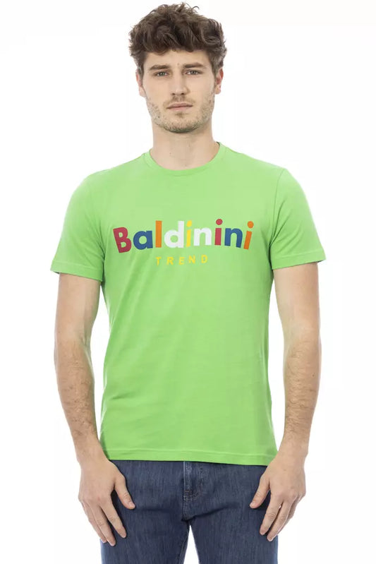 Baldinini Trend Zelena bombažna moška majica