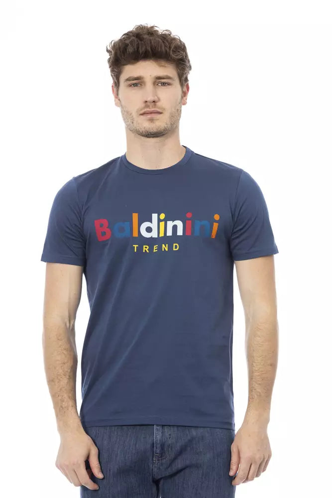 Baldinini Trend Modra bombažna moška majica