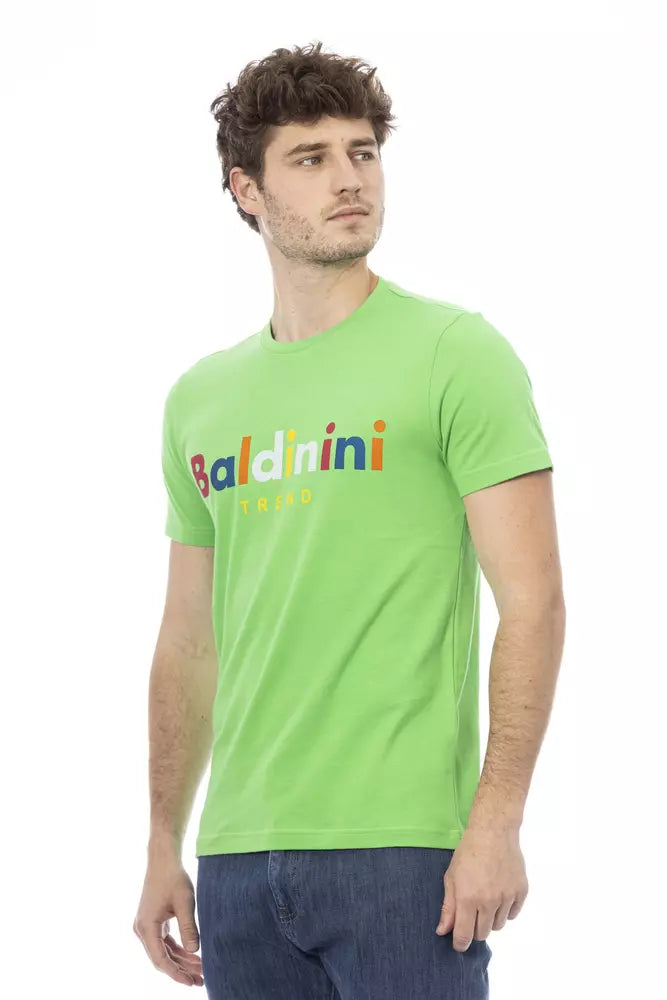 Baldinini Trend Zelena bombažna moška majica