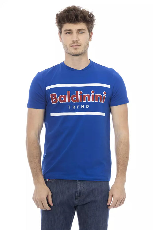 Baldinini Trend Modra bombažna moška majica