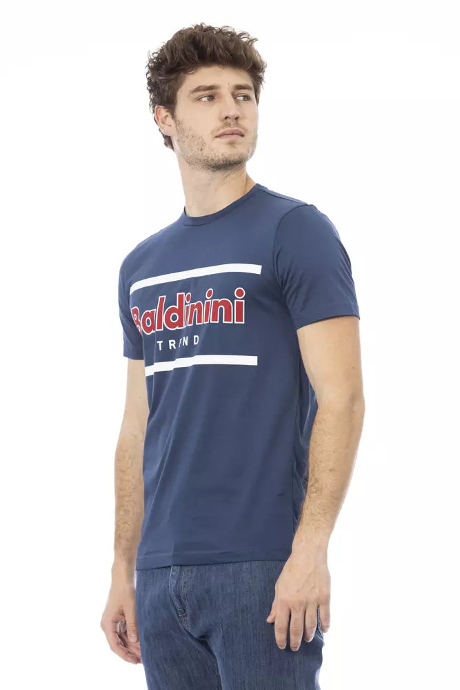 Baldinini Trend Modra bombažna moška majica