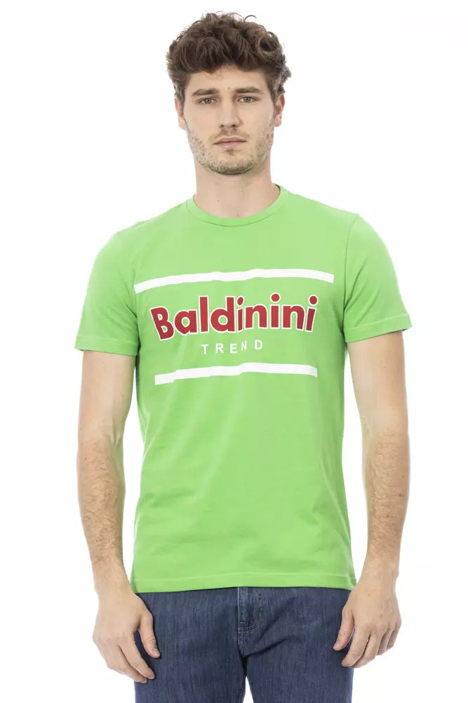Baldinini Trend Zelena bombažna moška majica