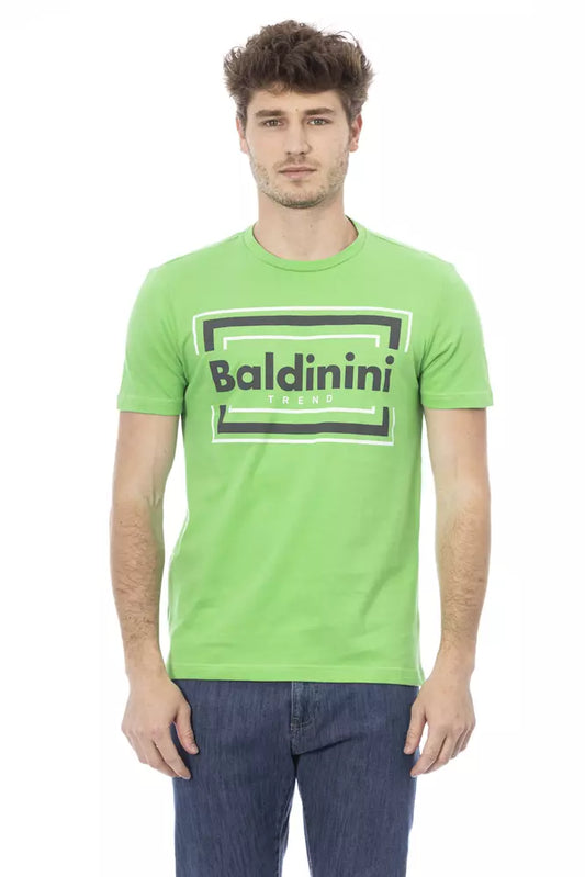 Baldinini Trend Zelena bombažna moška majica
