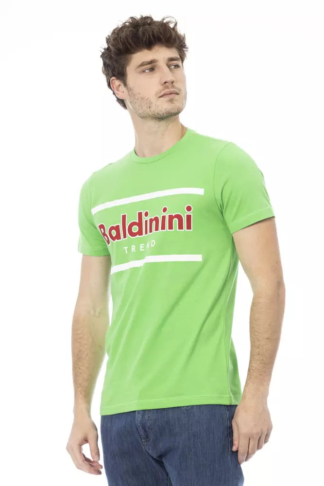 Baldinini Trend Zelena bombažna moška majica