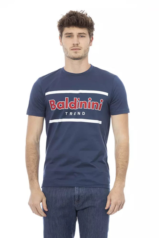 Baldinini Trend Modra bombažna moška majica