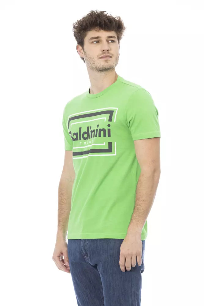 Baldinini Trend Zelena bombažna moška majica