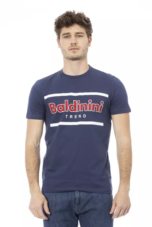 Baldinini Trend Modra bombažna moška majica