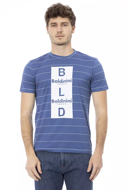 Baldinini Trend Modra bombažna moška majica