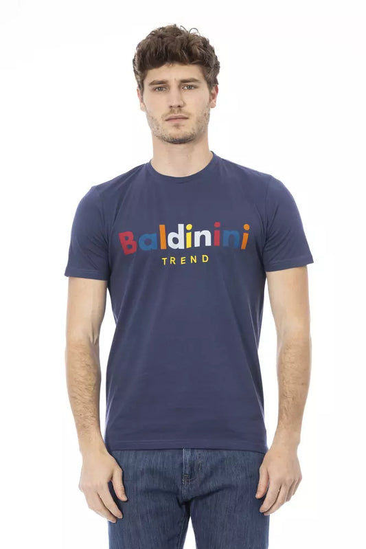Baldinini Trend Modra bombažna moška majica