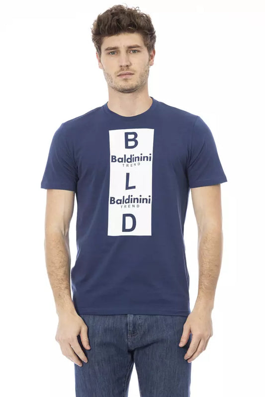 Baldinini Trend Modra bombažna moška majica