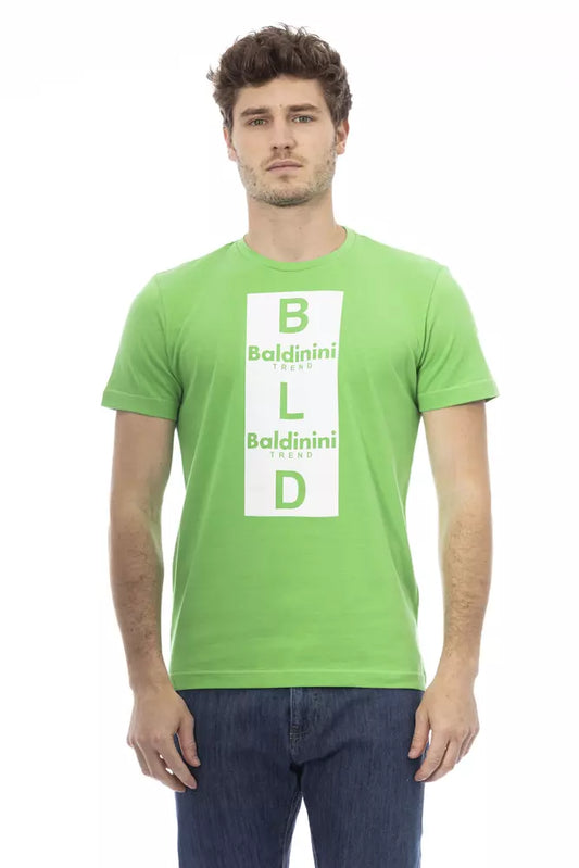Baldinini Trend Zelena bombažna moška majica