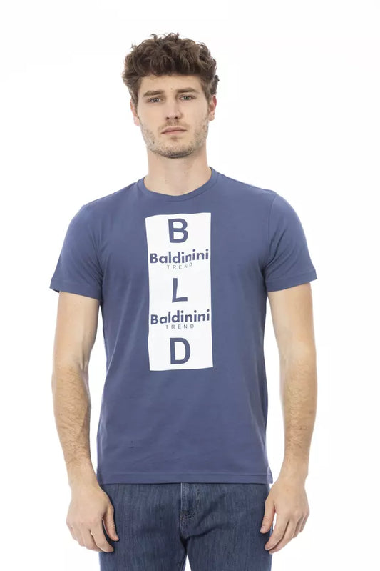 Baldinini Trend Modra bombažna moška majica