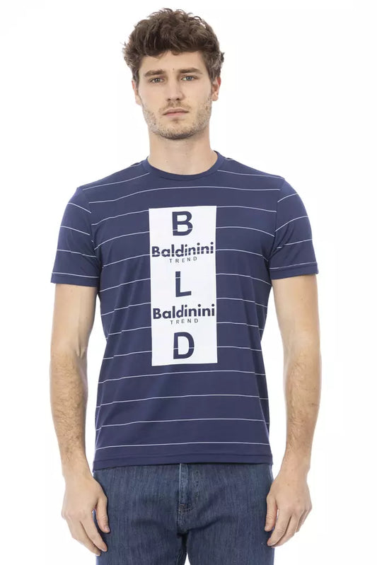 Baldinini Trend Modra bombažna moška majica