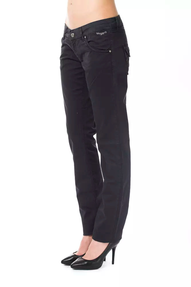 Ungaro Fever Blue Cotton Women's Pants