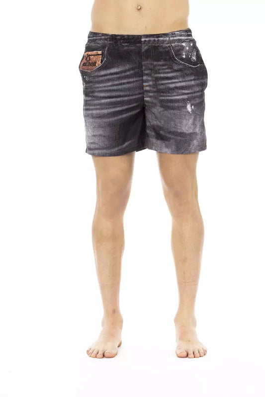 Just Cavalli Black Polyester Men Swimwear Shorts