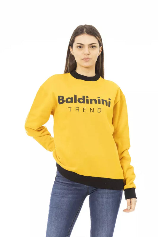 Baldinini Trend Rumena bombažna ženska kapuca s kapuco