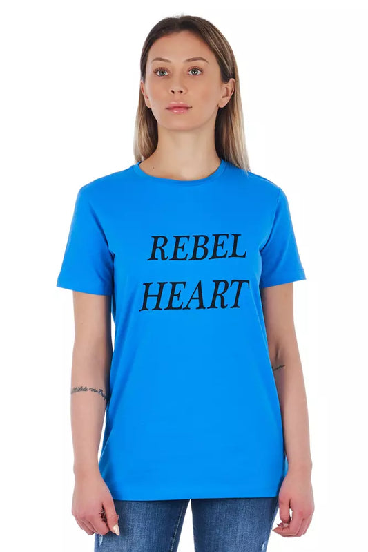 Frankie Morello Light Blue Cotton Women Top