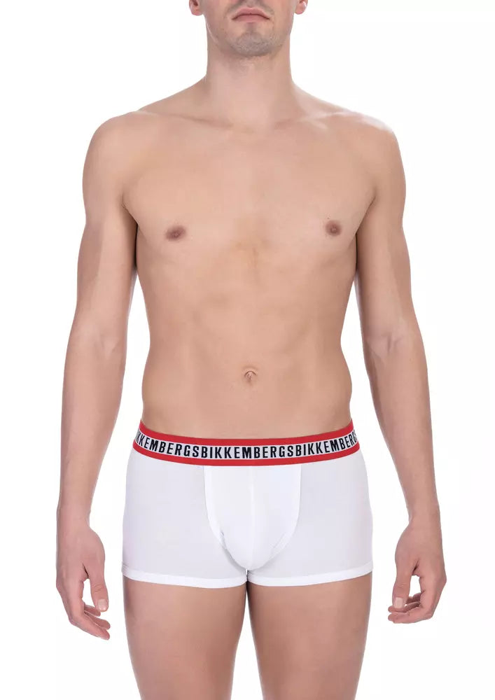 Bikkembergs White Cotton Men's Trunk Underwear Pack