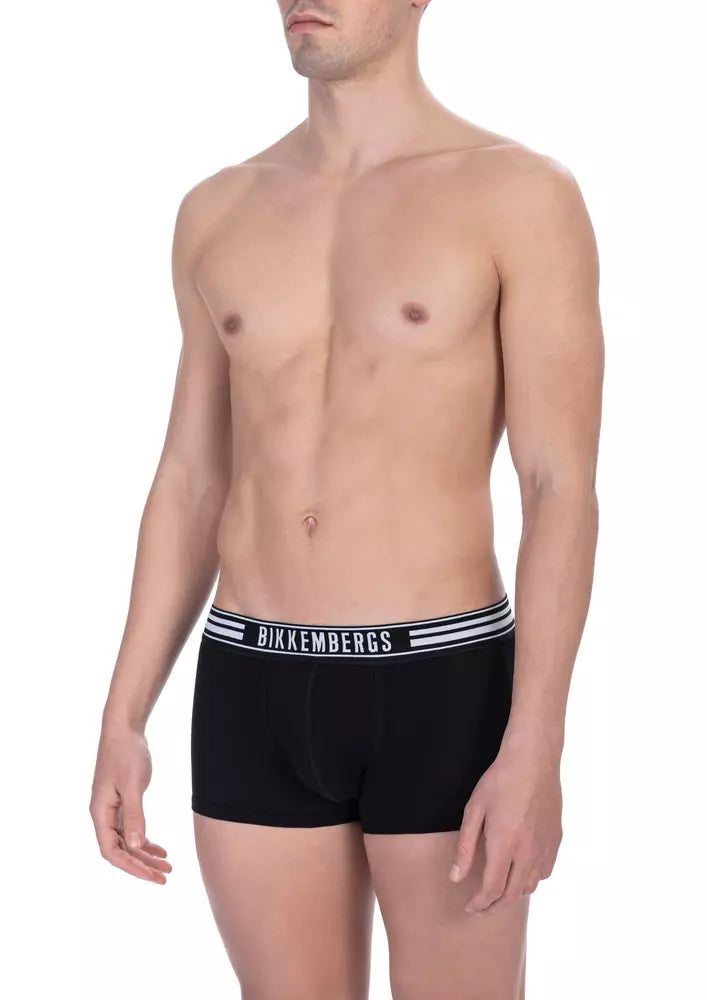 Bikkembergs Black Cotton Men Underwear Trunk Twin Pack