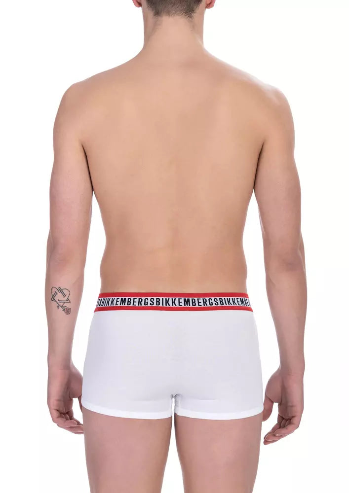 Bikkembergs White Cotton Men's Trunk Underwear Pack
