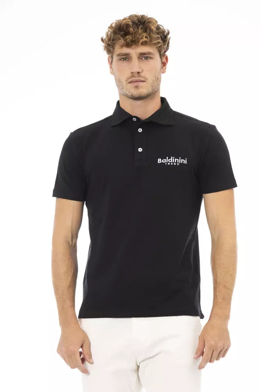 Baldinini Trend Črna bombažna moška polo majica