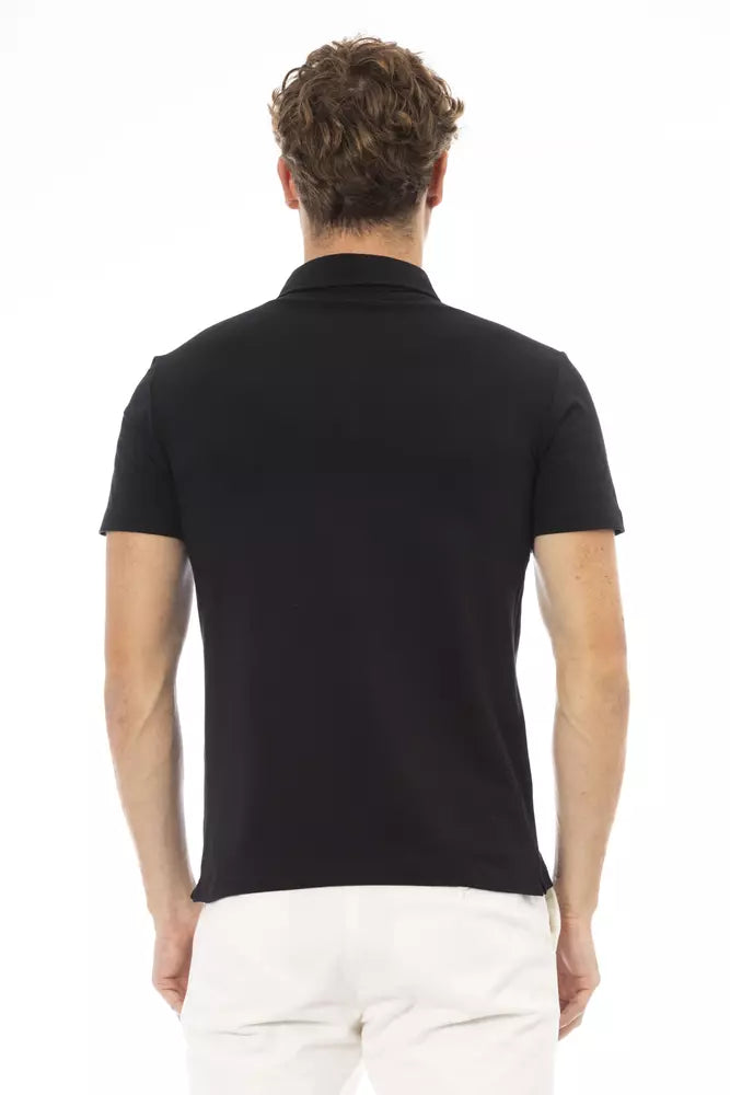 Baldinini Trend Črna bombažna moška polo majica