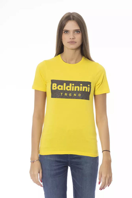 Baldinini Trend Rumena bombažna ženska majica