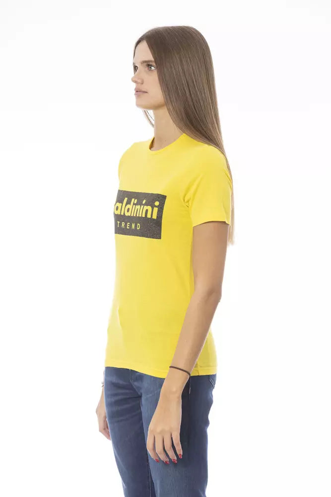 Baldinini Trend Rumena bombažna ženska majica