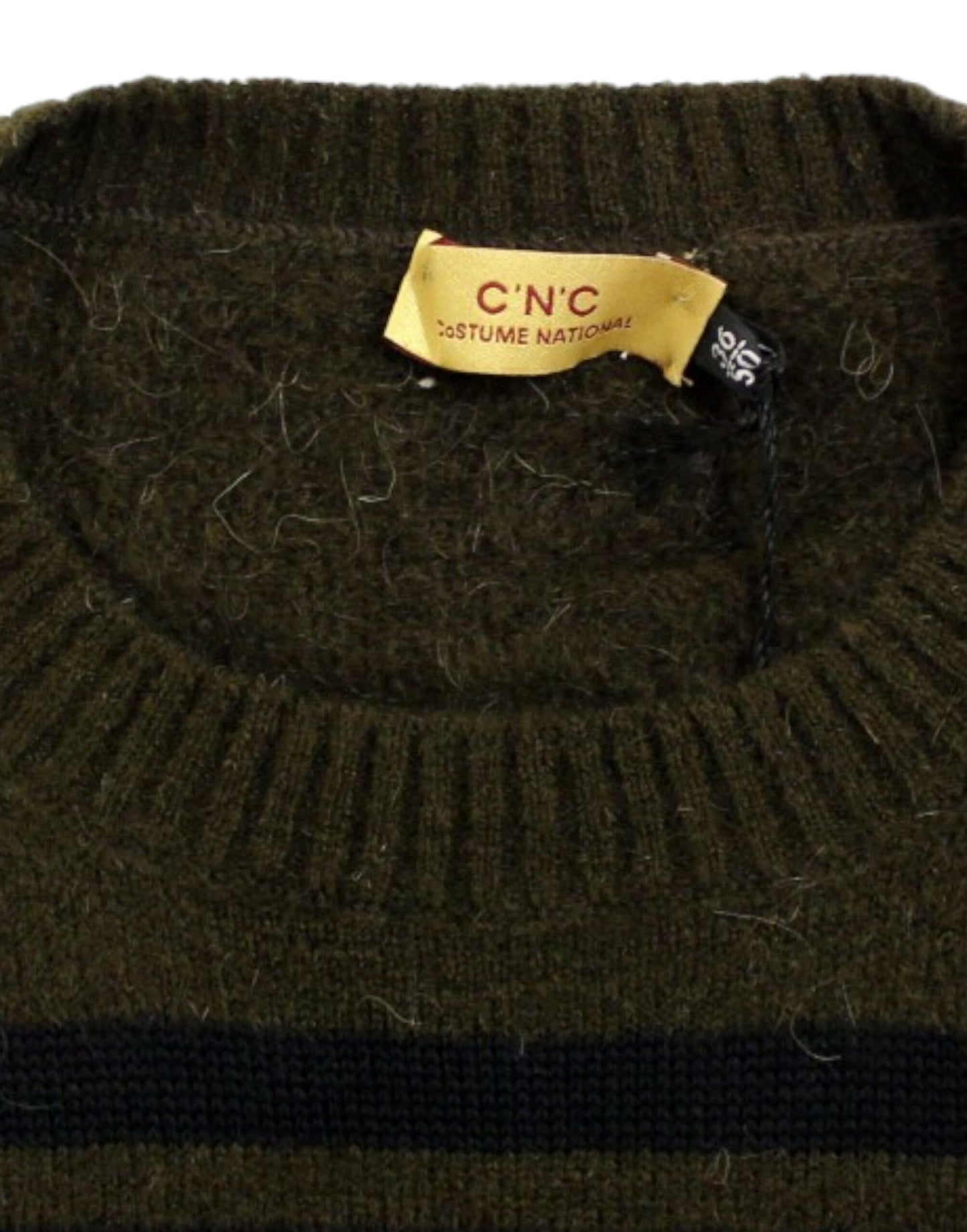 Costume National Eleganten črtast pulover z izrezom