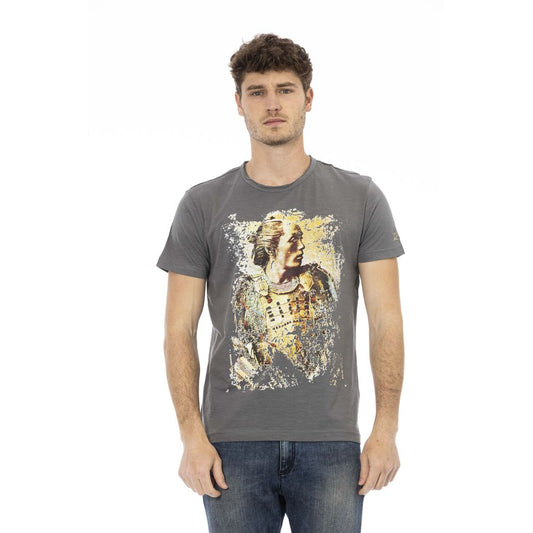 Trussardi Action "Gray Cotton Men T-Shirt"