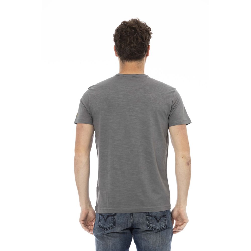 Trussardi Action "Gray Cotton Men T-Shirt"
