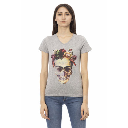 Trussardi Action Gray Cotton Women T-Shirt