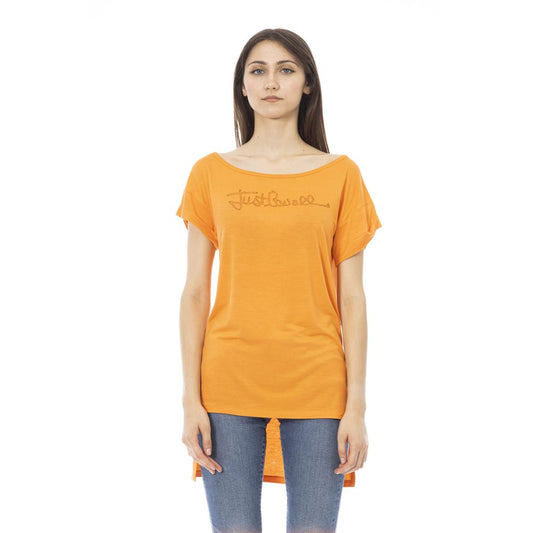 Just Cavalli Orange Cotton Women Top