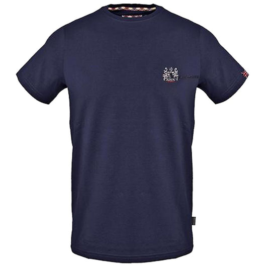 Aquascutum Modra bombažna moška majica