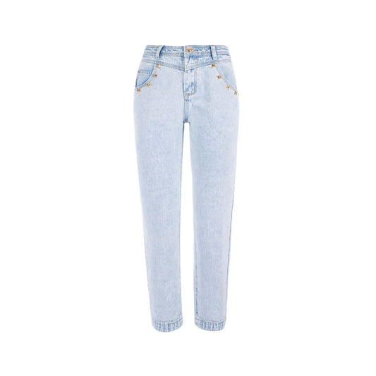 Yes Zee Blue Cotton Women's High-Waisted Jean