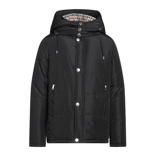 Aquascutum Elegantna črna jakna s snemljivo kapuco