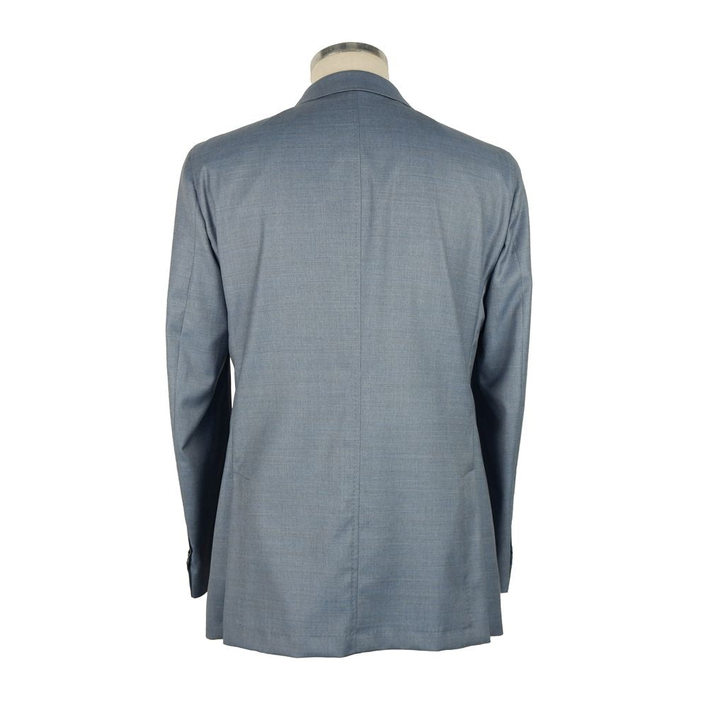 Emilio Romanelli Light Blue Wool Mens Blazer