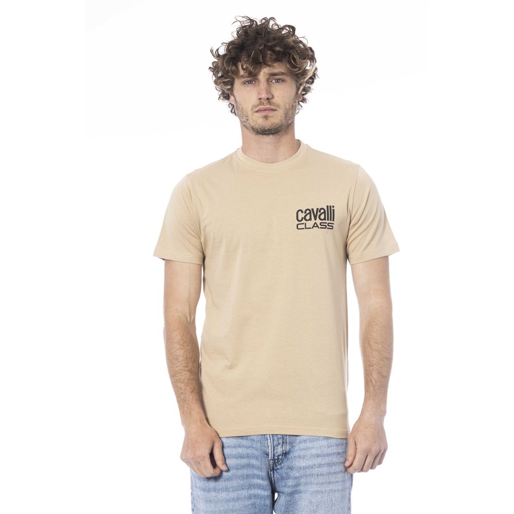 Cavalli Class Beige Cotton Moška majica