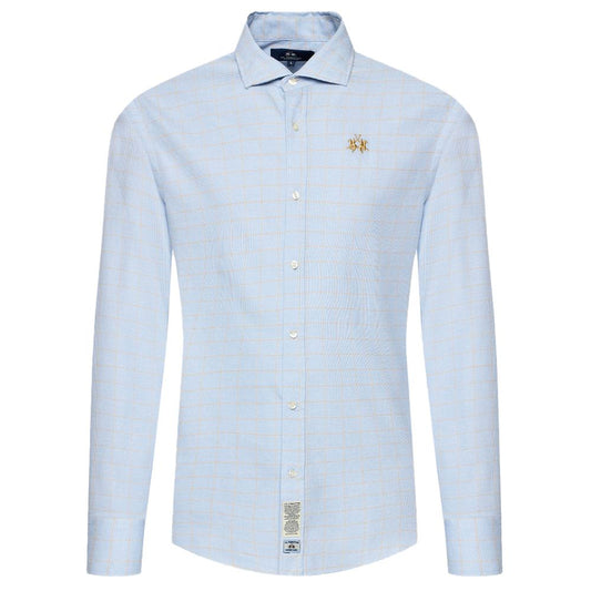 La Martina Light Blue Cotton Men Shirt
