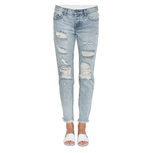 One Teaspoon Washed Blue Cotton Women Jean