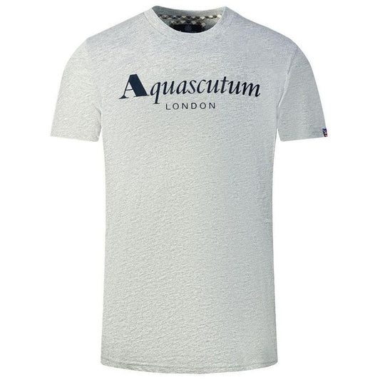 Aquascutum Siva bombažna moška majica