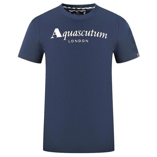 Aquascutum Modra bombažna moška majica