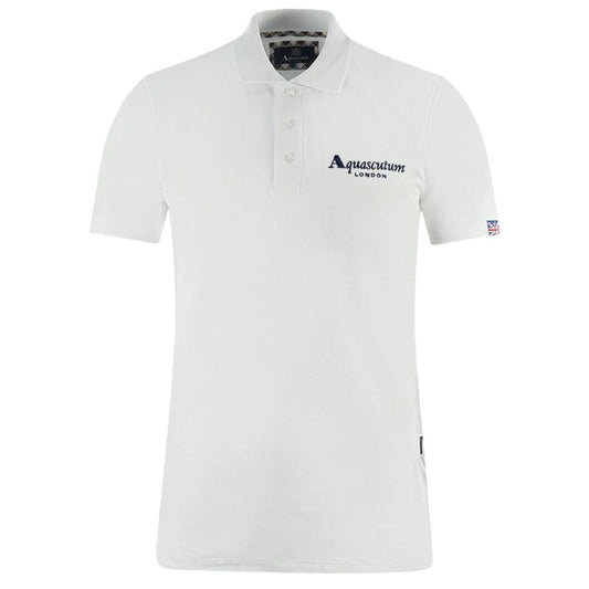 Aquascutum Elegantna bela bombažna polo majica
