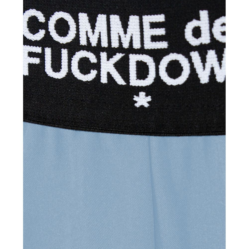 Comme Des Fuckdown Light Blue Polyester Women Palazzo Pants