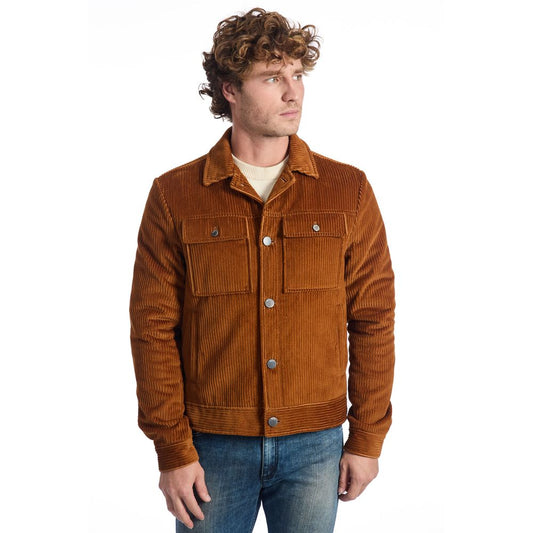 Roberto Pepe Luxury Brown Cotton Men's Jacket